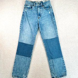 Abercrombie Fitch Ankle Straight Ultra High Rise Jeans Colorblock Size 26/2R